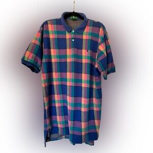 Vintage Hunt Club Plaid Polo Size Large‎ Tall